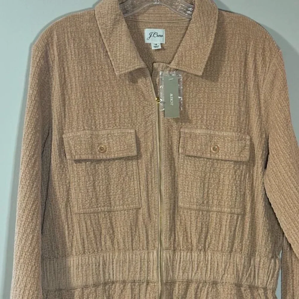 J.Crew Zip-front cinched dress in corduroy